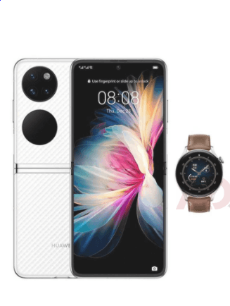 HUAWEI P50 Pocket Dual SIM White 8GB RAM 256GB With Huawei Smartwatch 
